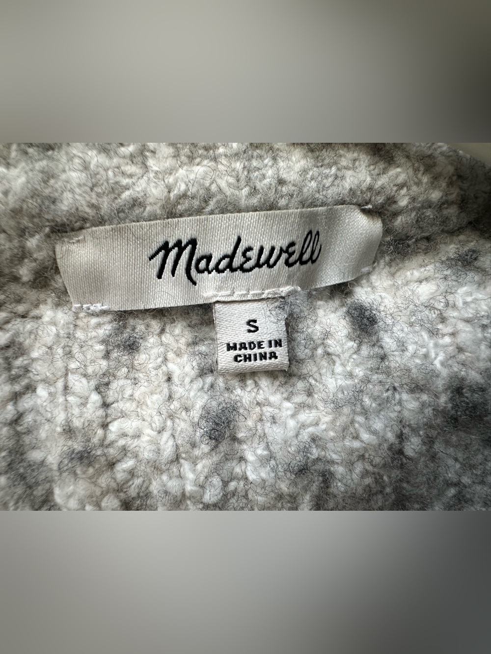 Madewell Donegal & Northfield Mockneck Cream Speckle Sweater Cotton & Wool Blend - Picture 5 of 6